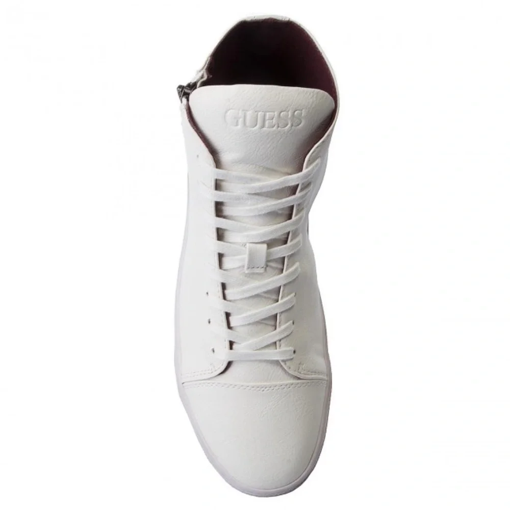 New GUESS Laurence Mid FMLAU1 ELE12 WHITE Sneakers SZ 11`